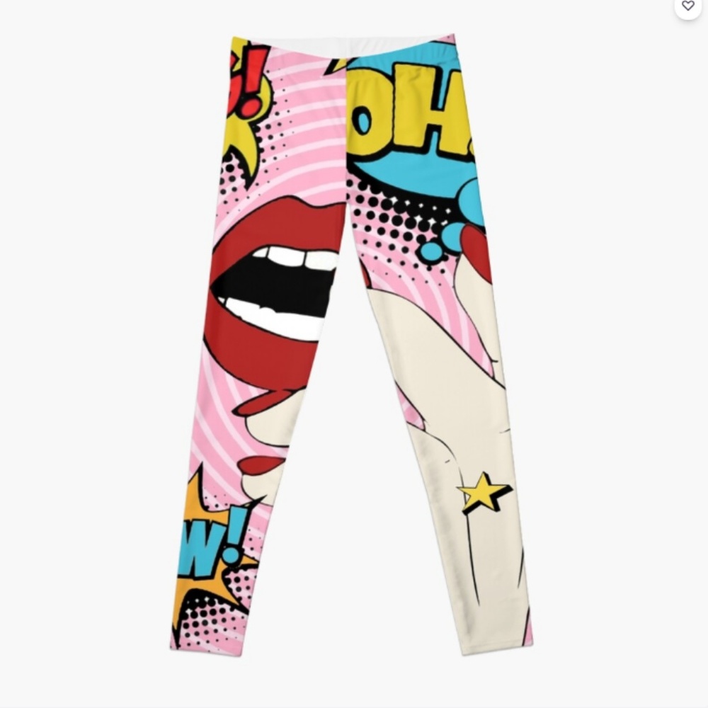 Pop Art / Super Women Pink Leggings